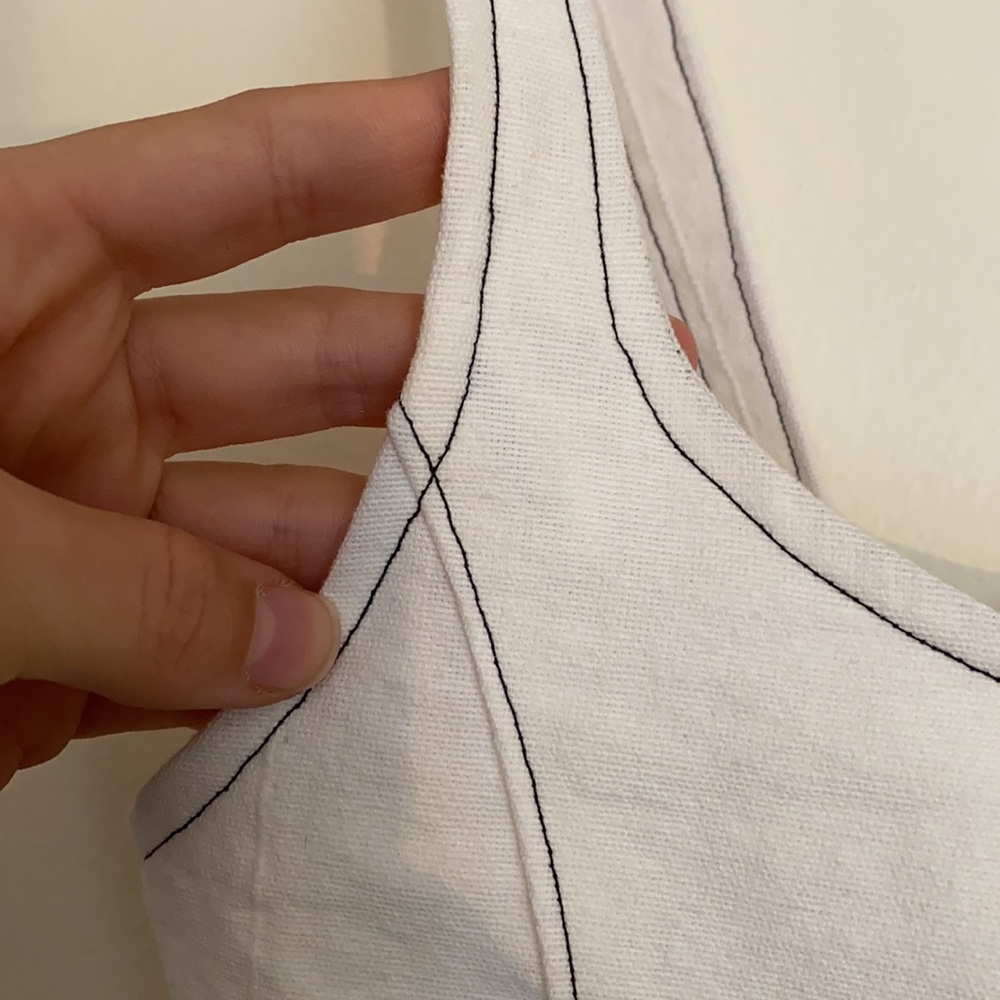 White Cotton Corset Made in Canada - Picture 8 of 9